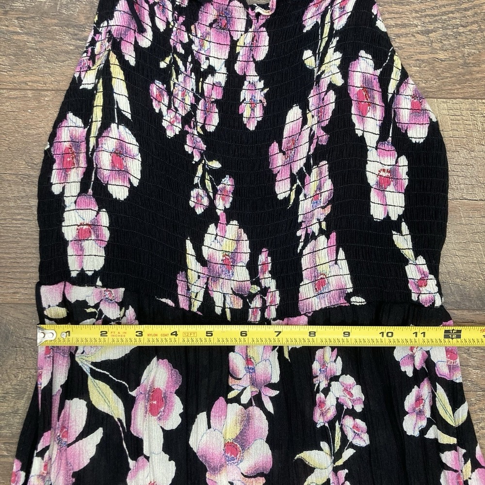 Free People Intimately Garden Party Floral Maxi Black Dress Pink Floral Print XS - Picture 6 of 7